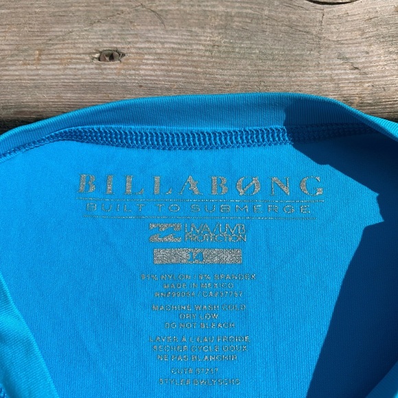 💛 Billabong Kids' Blue Short-Sleeve Rash Guard - Built to Submerge - Size 14 - Picture 3 of 7